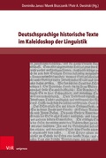 Cover: Deutschsprachige historische Texte im Kaleidoskop der Linguistik - Brill Deutschland
