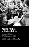 Cover: Writing Politics in Modern Britain - Cambridge University Press