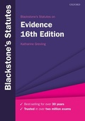 Cover: Blackstone's Statutes on Evidence - OUP Oxford