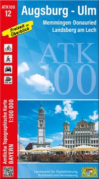 Abbildung von: ATK100-12 Augsburg-Ulm (Amtliche Topographische Karte 1:100000) - Landesamt für Digitalisierung, Breitband und Vermessung, Bayern