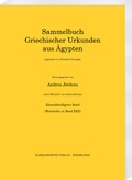 Abbildung von: Sammelbuch griechischer Urkunden aus Ägypten / Sammelbuch griechischer Urkunden aus Ägypten. Wortindex zu Band 30 - Harrassowitz Verlag