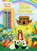 Cover: My First Bible Stories Coloring & Activity Book with 4 Crayons and 50+ Stickers - Silver Dolphin Books