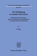 Abbildung von: Die Beleidigung in sozialen Netzwerken - Duncker & Humblot