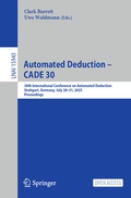 Cover: Automated Deduction - CADE 30 - Springer