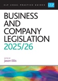 Cover: Business and Company Legislation 2025/26 - The University of Law Publishing Limited