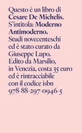 Cover: Moderno antimoderno. Studi novecenteschi - Marsilio