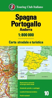 Abbildung von: Spagna, Portogallo, Andorra 1:800.000. Carta stradale e turistica - Carte d'Europa 1:800.000;Touring