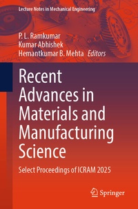 Enlarge image Cover: Recent Advances in Materials and Manufacturing Science - Springer