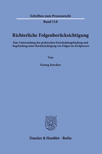 Abbildung von: Richterliche Folgenberücksichtigung - Duncker & Humblot