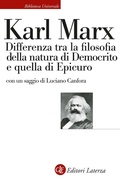 Cover: Differenza tra la filosofia della natura di Democrito e quella di Epicuro - Biblioteca universale Laterza;Laterza