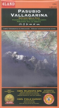 Abbildung von: Pasubio Vallagarina. Sentiero della pace. Pasubio Carega Piccole Dolomiti Folgaria Val di Gresta. Carta topografica di precisione 1:25.000 n. 171 - 4Land