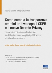 Abbildung von: Come cambia la trasparenza amministrativa dopo il GPDR e il nuovo Decreto privacy - Progetto ente locale;Maggioli Editore