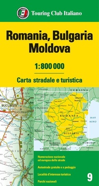 Abbildung von: Romania. Bulgaria. Moldavia 1:800.000. Carta stradale e turistica - Touring