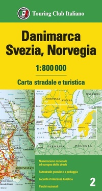 Abbildung von: Danimarca, Svezia, Norvegia 1:800.000. Carta stradale e turistica - Touring