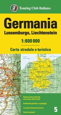 Abbildung von: Germania, Lussemburgo, Liechtenstein 1:800.000. Carta stradale e turistica - Touring