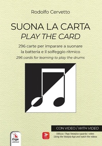 Abbildung von: Suona la carta. 296 carte per imparare a suonare la batteria e il solfeggio ritmico-Play the card. 296 cards for lerning to play the drums - Musica;ERGA