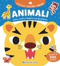 Cover: Animali. Gioca, colora e impara con gli stickers - Attacca colora impara;Edizioni del Borgo
