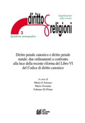 Cover: Diritto penale canonico e diritto penale statale: due ordinamenti a confronto alla luce della recente riforma del Libro VI del Codice di diritto canonico - Pellegrini