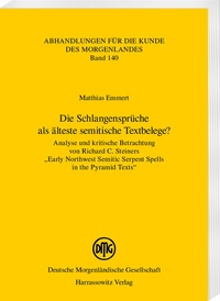 Abbildung von: Die Schlangensprüche als älteste semitische Textbelege? - Harrassowitz Verlag