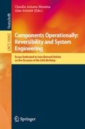 Cover: Components Operationally: Reversibility and System Engineering - Springer