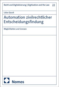 Abbildung von: Automation zivilrechtlicher Entscheidungsfindung - Nomos