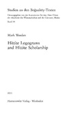 Cover: Hittite Logograms and Hittite Scholarship - Harrassowitz Verlag