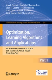 Enlarge image Cover: Optimization, Learning Algorithms and Applications - Springer