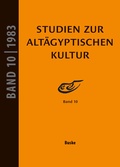 Cover: Studien zur Alt&auml;gyptischen Kultur Band 10 - Buske, H