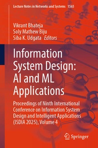 Enlarge image Cover: Information System Design: AI and ML Applications - Springer