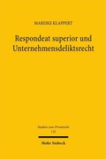 Abbildung von: Respondeat superior und Unternehmensdeliktsrecht - Mohr Siebeck