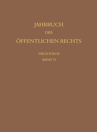 Abbildung von: Jahrbuch des öffentlichen Rechts der Gegenwart. Neue Folge - Mohr Siebeck