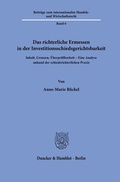 Bild: Das richterliche Ermessen in der Investitionsschiedsgerichtsbarkeit - Duncker & Humblot