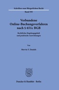 Abbildung von: Verbundene Online-Buchungsverfahren nach § 651c BGB - Duncker & Humblot