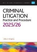 Cover: Criminal Litigation: 2025/26 - The University of Law Publishing Limited