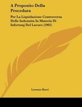 Cover: A Proposito Della Procedura - Kessinger Publishing