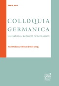 Cover: COLLOQUIA GERMANICA 58, 1 - Narr Francke Attempto