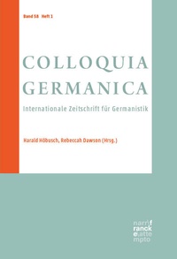 Abbildung von: COLLOQUIA GERMANICA 58, 1 - Narr Francke Attempto