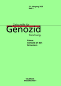 Cover: Zeitschrift f&uuml;r Genozidforschung, 23. Jahrgang 2025, Heft 2 - Velbr&uuml;ck