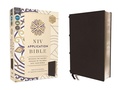 Cover: NIV Application Bible, Genuine Leather, Calfskin, Black, Red Letter, Comfort Print - Zondervan
