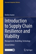 Cover: Introduction to Supply Chain Resilience and Viability - Springer