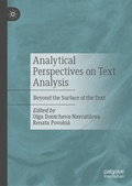 Cover: Analytical Perspectives on Text Analysis - Palgrave Macmillan