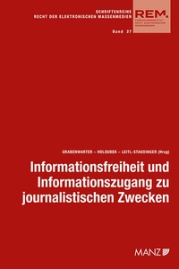 Abbildung von: Informationsfreiheit und Informationszugang zu journalistischen Zwecken - Manz