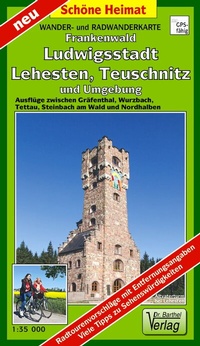 Abbildung von: Wander- und Radwanderkarte Naturpark Frankenwald, Ludwigsstadt, Lehesten, Teuschnitz und Umgebung - Barthel, A
