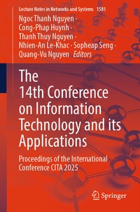 Enlarge image Cover: The 14th Conference on Information Technology and its Applications - Springer