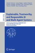 Cover: Explainable, Trustworthy, and Responsible AI and Multi-Agent Systems - Springer