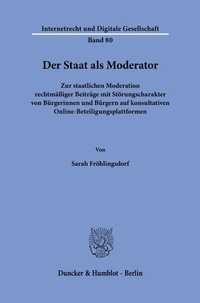 Abbildung von: Der Staat als Moderator - Duncker & Humblot