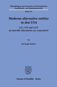 Abbildung von: Moderne >alternative entities< in den USA - Duncker & Humblot
