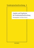 Cover: Aspekte und Ergebnisse der Sondersprachenforschung - Buske, H
