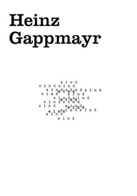 Abbildung von: Cahier 001: Heinz Gappmayr - Dr. Cantz'sche Verlagsgesellschaft mbH & Co. KG