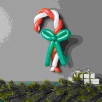 Abbildung von: Ballonfigur Kranz/Zuckerstange, Rot/Weiß - Rico Design GmbH & Co.KG